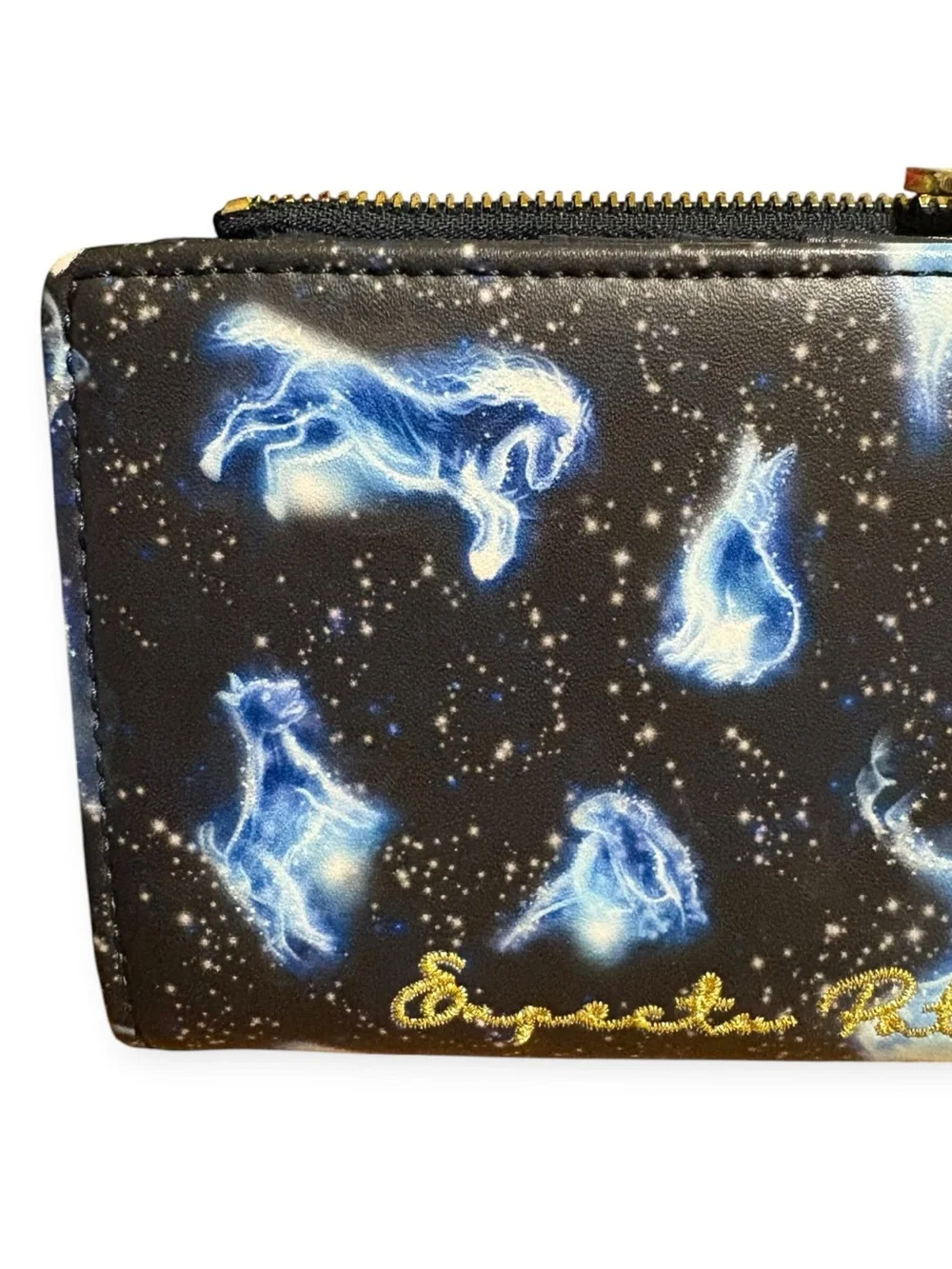 Loungefly Harry Potter Expecto Patronus Zip Wallet Navy & Blue Constellation EUC
